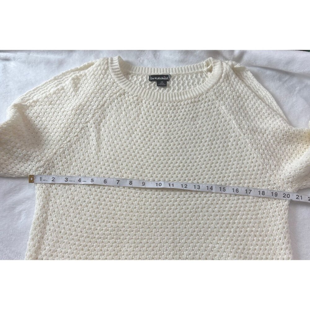 De Ratchild Womens Juniors Cold Shoulder Knit Cream Sweater 2X Long Sleeve - Picture 14 of 14